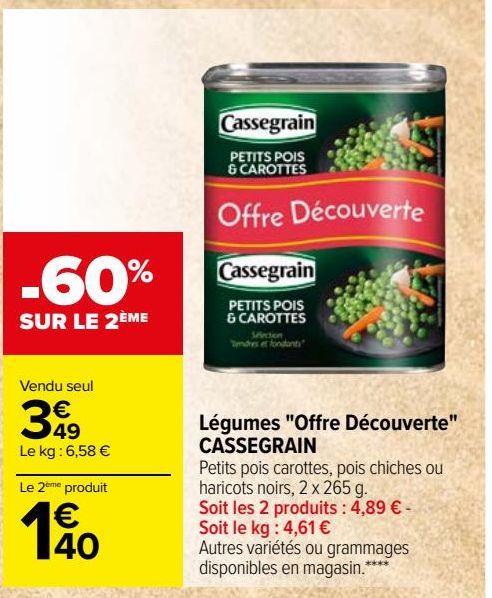 Légumes ''Offre Découverte'' CASSEGRAIN 