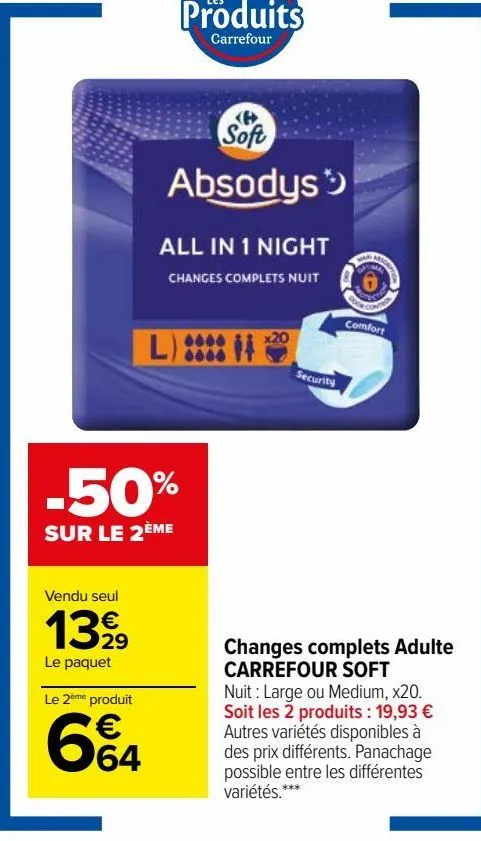 changes complets adulte carrefour soft 