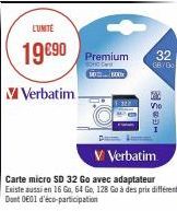 L'UNITÉ  19€90 Premium 32  GB/00  Bond  FOR BOOK  M Verbatim  座  -CAS 