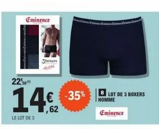 eminence  airexis mirexistmas marem  22,50  50)  3boxers  8 lot de 3 boxers homme eminence 