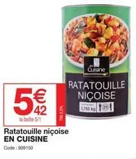 5€  la boite 5/1  ratatouille niçoise en cuisine code: 909150  cuisine  ratatouille niçoise 