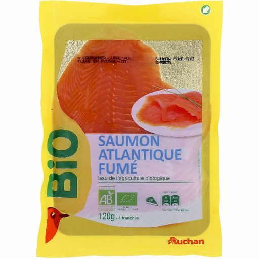 SAUMON  FUMÉ  AUCHAN BIO