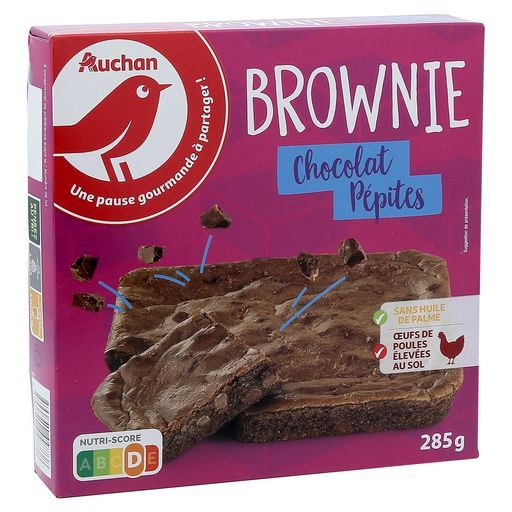 BROWNIE  CHOCOLAT PEPITES  AUCHAN