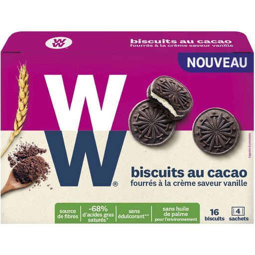 BISCUITS AU CACAO FOURRÉS À LA CRÈME  SAVEUR VANILLE WW