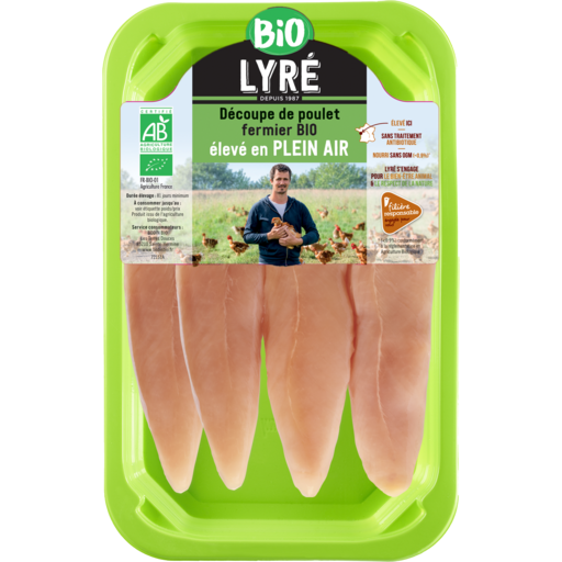 AIGUILLETTES DE POULET  BIO LYRÉ FILIÈRE AUCHAN  CULTIVONS LE BON(1