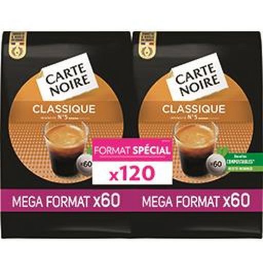 Le lot  de 120 DOSETTES CARTE NOIRE