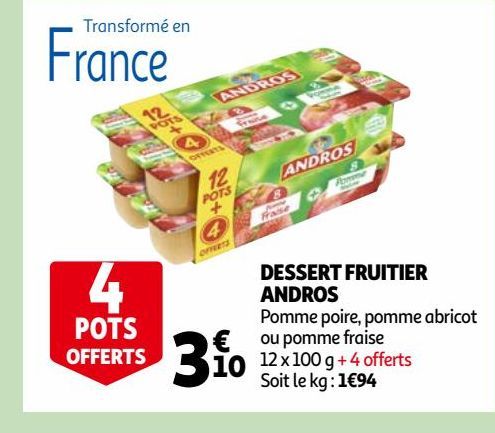 DESSERT FRUITIER  ANDROS