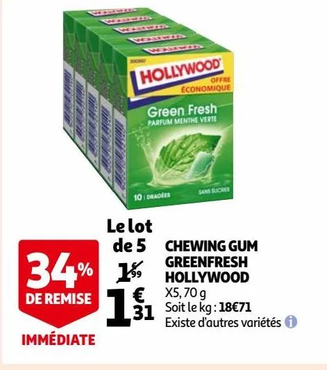  chewing gum  greenfresh  hollywood