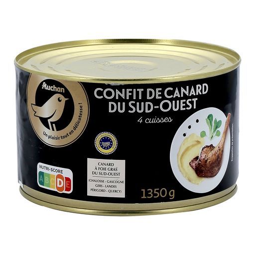 4 CUISSES DE CONFIT CANARD DU SUD-OUEST AUCHAN GOURMET