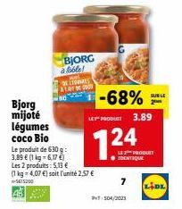 légumes Bjorg