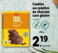 saron  FREE  FROM 19 Checo Chip  IM  Cookies aux pépites de chocolat  sans gluten  520417  2009  21 