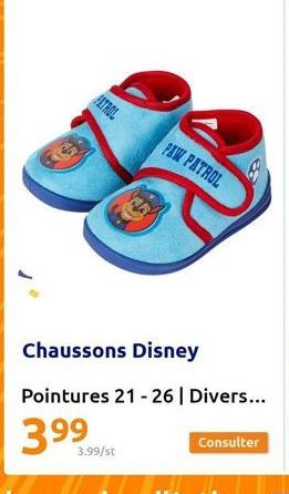 chaussons Disney