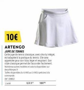 vêtements de tennis 