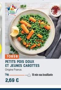 PRETTE SPAME amera  70859 PETITS POIS DOUX ET JEUNES CAROTTES Origine France.  1kg.  2,69 €  -18 min eau bouillante 