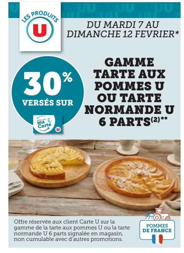 GAMME TARTE AUX POMMES U OU TARTE NORMANDE U 6 PARTS