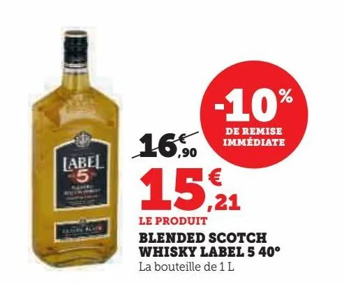 blended scotch whisky label 5 40°
