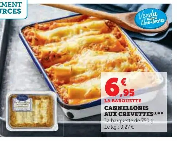 cannellonis aux crevettes **