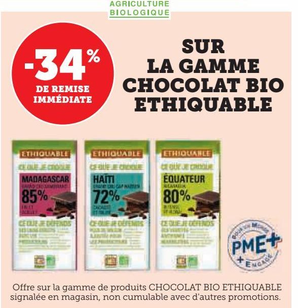 LA GAMME CHOCOLAT BIO ETHIQUABLE