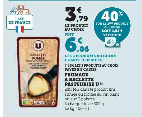 fromage a raclette pasteurise u