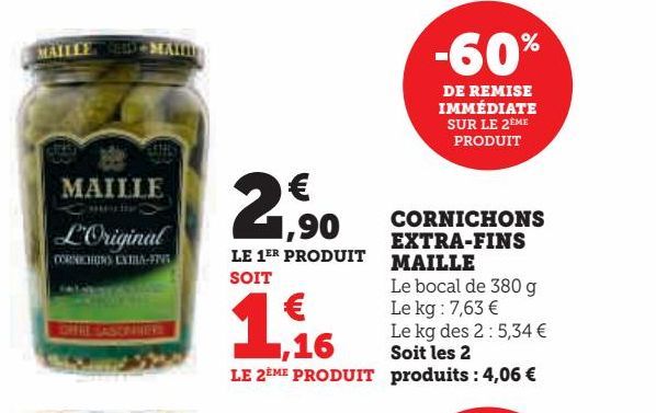 CORNICHONS EXTRA-FINS MAILLE