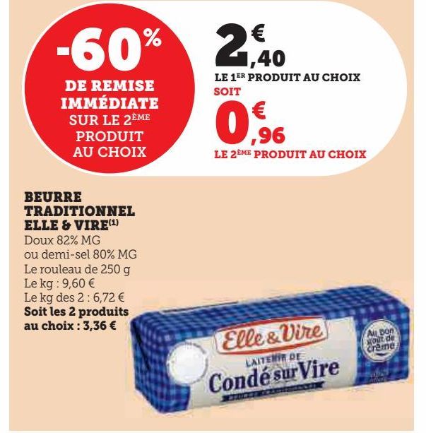 BEURRE TRADITIONNEL ELLE & VIRE