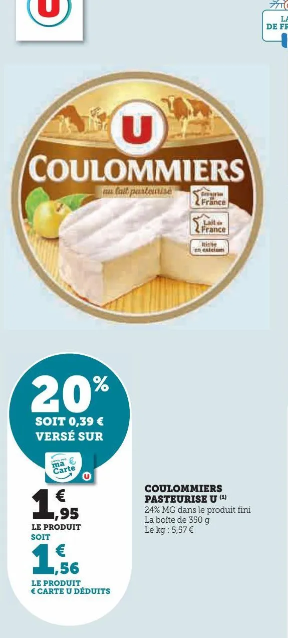 coulommiers pasteurise u