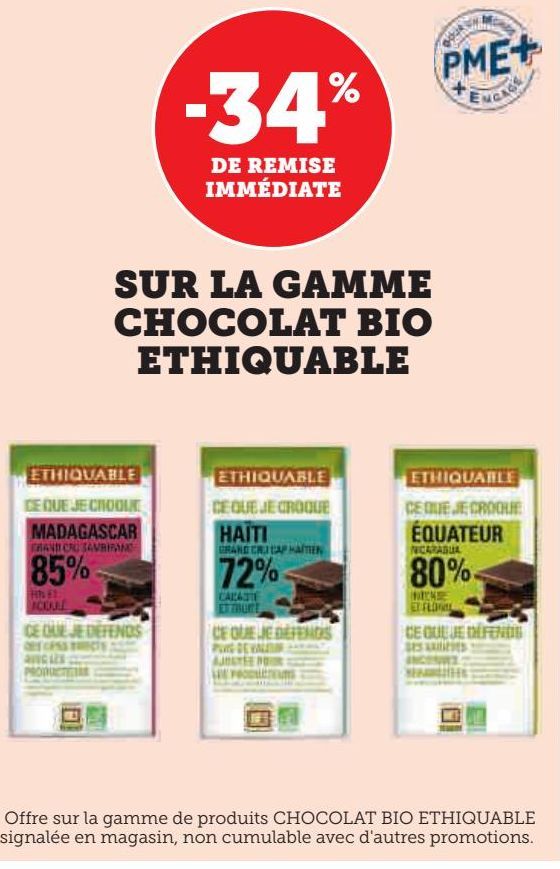 LA GAMME CHOCOLAT BIO ETHIQUABLE