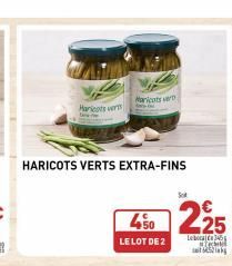 Haricots verts  HARICOTS VERTS EXTRA-FINS  Haricots ver  450 225  Leba  LE LOT DE 2  So  tech 
