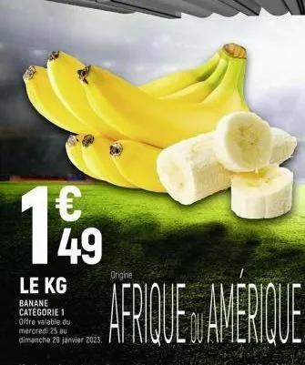 149  le kg  banane categorie 1  origine  afrique amerique 