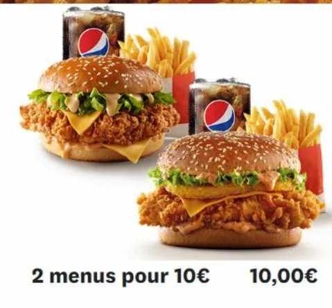 2 menus pour 10€  uplo  10,00€ 