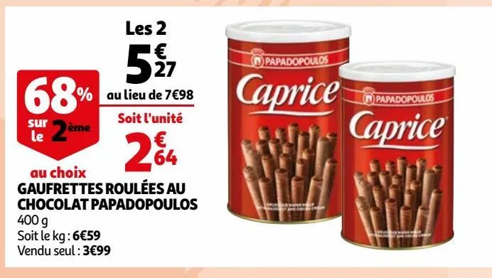 gaufrettes roulées au chocolat papadopoulos