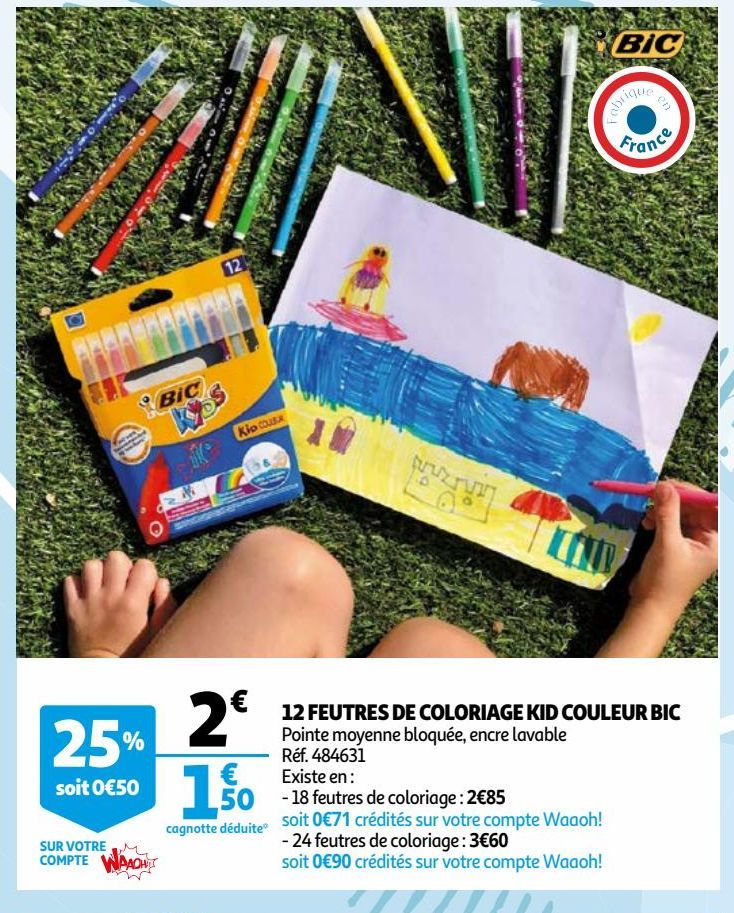 12 FEUTRES DE COLORIAGE KID COULEUR BIC