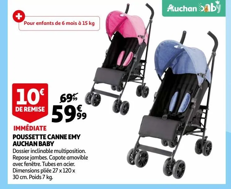 poussette canne emy auchan baby