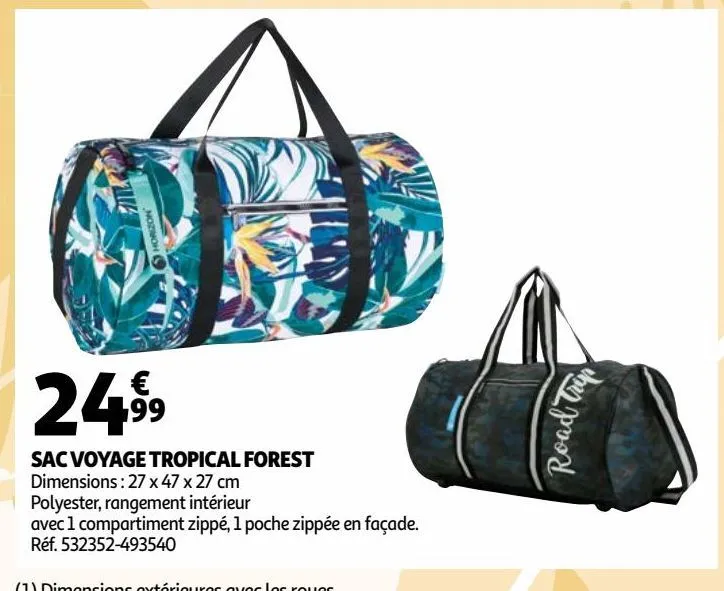 sac voyage tropical forest