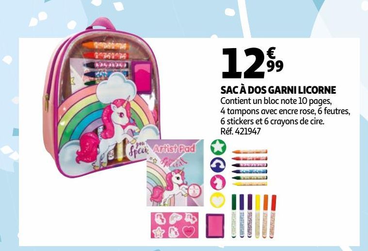 SAC À DOS GARNI LICORNE