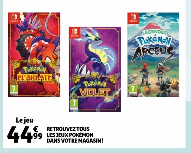 retrouvez tous les jeux pokémon dans votre magasin !