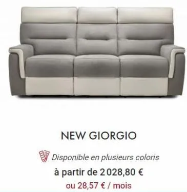new giorgio  disponible en plusieurs coloris  à partir de 2028,80 €  ou 28,57 € / mois 