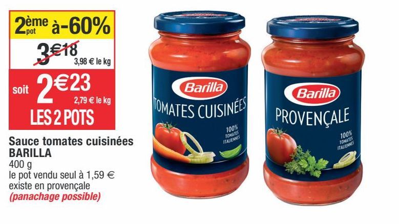 sauce tomate cuisinée Barilla