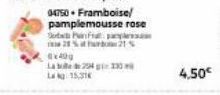 04750. Framboise/ pamplemousse rose Pap 21%21%  0x40g  Labe de 24 130 Lag: 15,31 