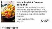 pon  1p-La bode 250p  83454 Poulet à l'ananas et riz thai  Asichall30S  wit  30%  122 % de pod torgeforcen  5,95€ 