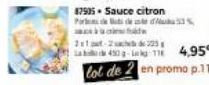 87905 - Sauce citron Pode%  lot de 2 en promo p.11 