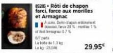 8525 Róti de chapon  farci, farce aux monilles et Armagnac  A Demi-chan ar  07%  6/7 pata Lat  1,34  2015  29,95€ 