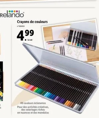 crayons de couleurs  383654  4.99  40 couleurs éclatantes pour des activités créatives, des coloriages riches  en nuances et des mandalas 