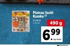 Plateau Sushi Kazoku (2)  21 pièces  490 g  6.99  14g-14327€ 