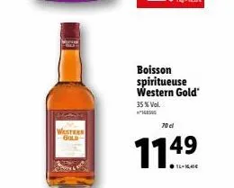 western gold  boisson spiritueuse western gold 35% vol. 1855  70 cl  114⁹ 