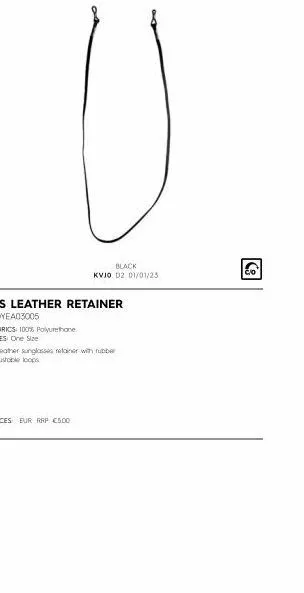 black  kvjo d2 01/01/25  qs leather retainer  eqyea03005  fabrics: 100% polyurethane  sizes: one size  co  