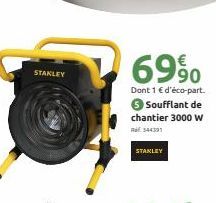 STAKLEY  69%0  Dont 1 € d'éco-part.  Soufflant de chantier 3000 W  Rf344391  STAKLEY 