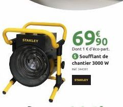 STAKLEY  69%0  Dont 1 € d'éco-part.  Soufflant de chantier 3000 W  Rf344391  STAKLEY 