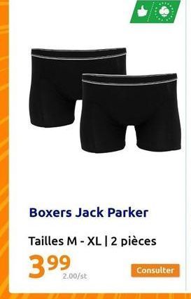 Boxers Jack Parker  Tailles M - XL | 2 pièces  399  2.00/st 
