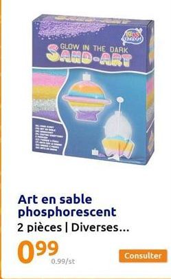 0.99/st  (MEGA)  GLOW IN THE DARK  D-ART  Art en sable phosphorescent 2 pièces | Diverses...  ୦୨୨ 